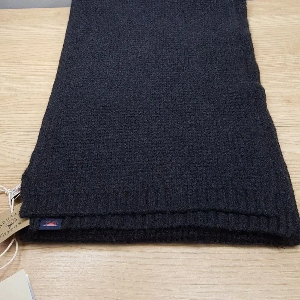 FAHERTY Scarf Dark Grey Jackson Waffle Knit Organic Cotton 72x10